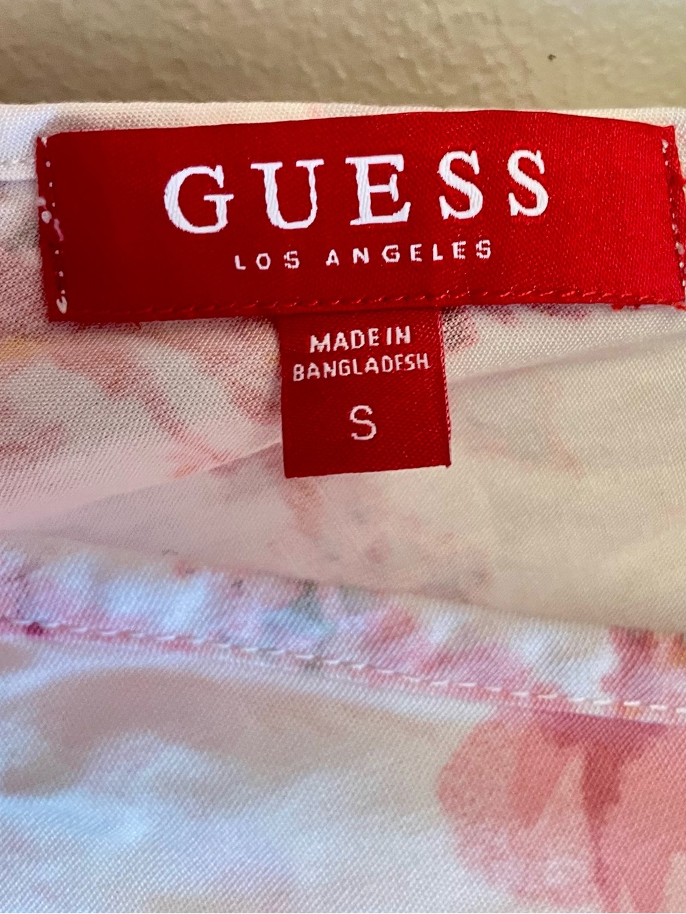 GUESS Los Angeles Floral Tie Strap Romper Pink Rose Print Size Small - Picture 4 of 5